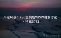 舆论风暴：YSL蜜桃色WWW引发讨论 · 特辑6073