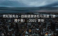 霓虹服务台 - 线路健康体检与测速（使用手册） - 2025·更新